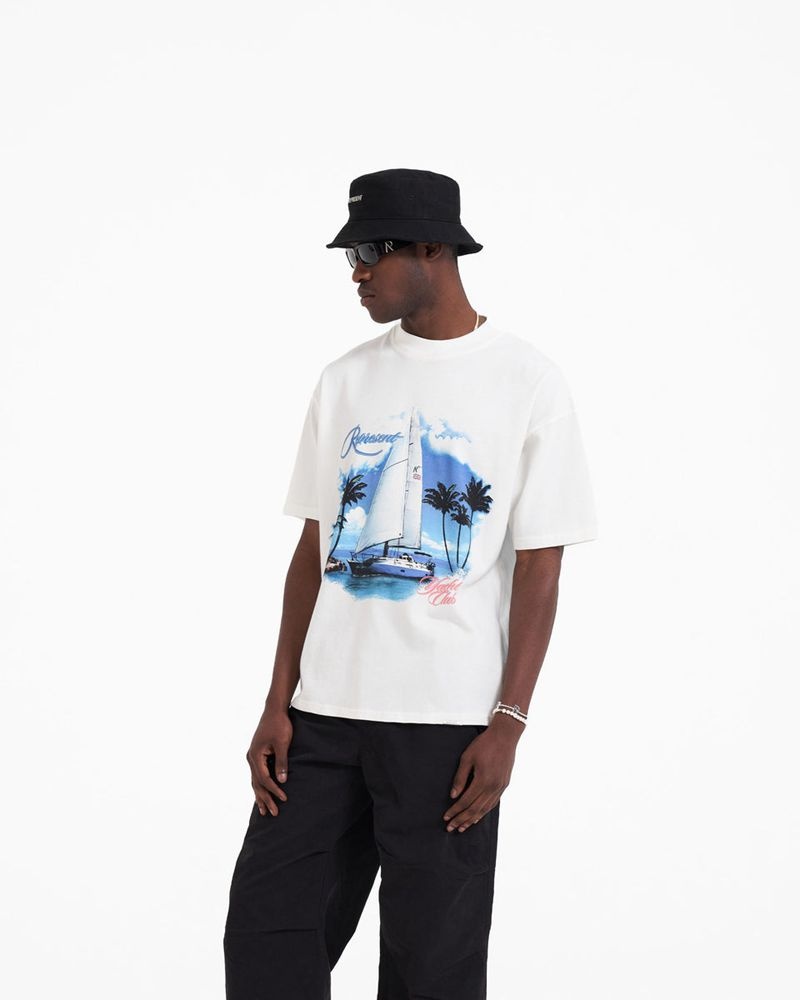 Men's Represent Yacht Club T-Shirt White | UK-EMOJX5917