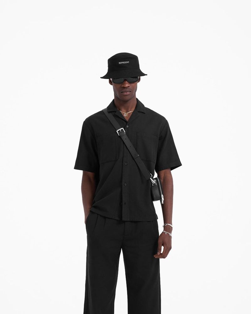 Men's Represent Yacht Shirts Black | UK-UZFVY8503